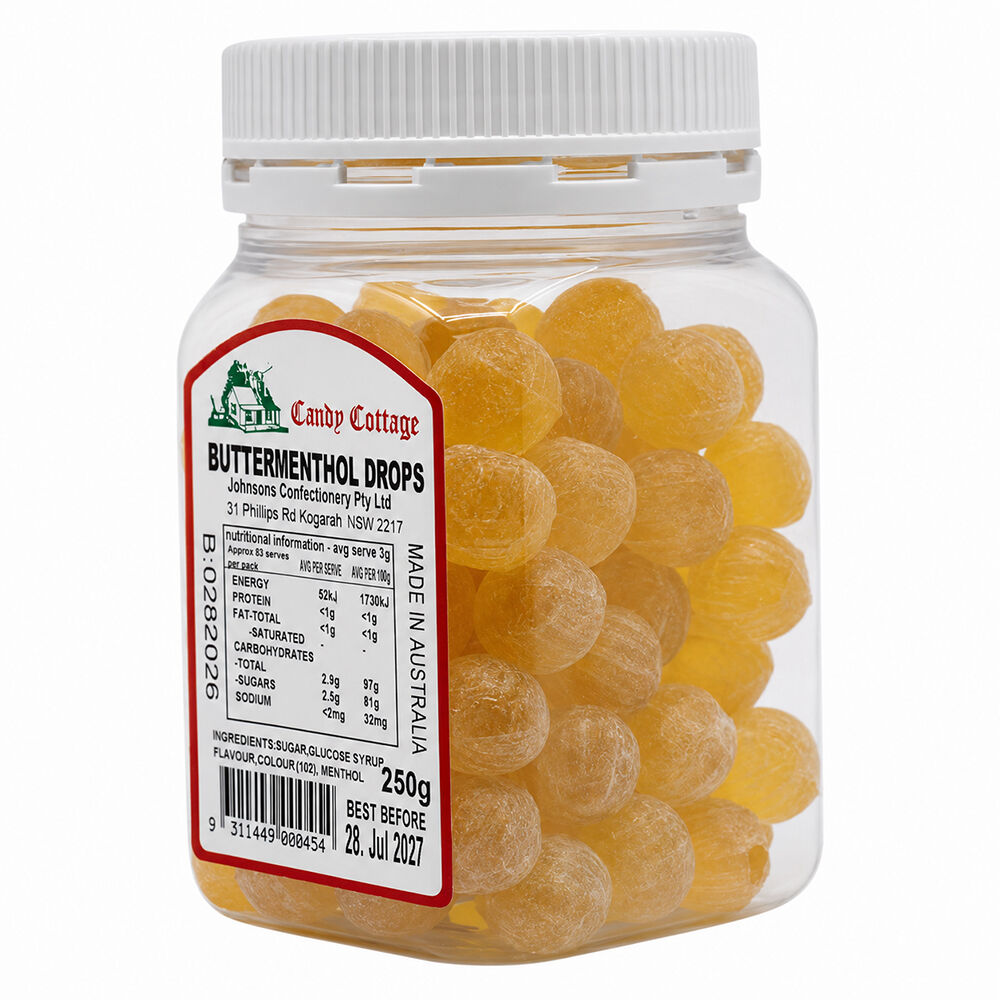 Candy Cottage Butter Menthol 6 x 250g Old Style Lollies Set Australian