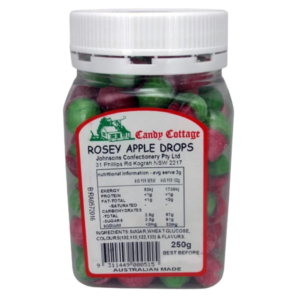 Candy Cottage 10 x Rosey Apple 250gm Old Fashioned Lollies Sweets Bulk Pack