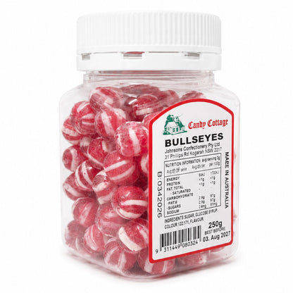 Candy Cottage Bullseyes 6 x 250g Old Style Peppermint Lollies Set