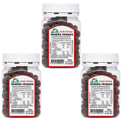Candy Cottage Miners Friends 3 x 250g Old Style Lollies Set Australian