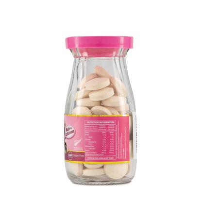 Moo Chews Strawberry Calcium Milk Bites Healthy Kids Snacks Jar 48
