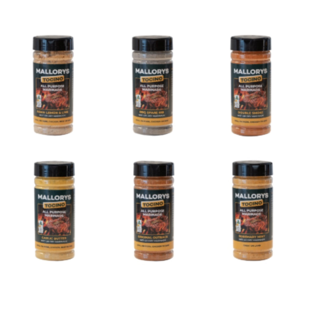 Mallorys Jerky BBQ Marinade Rub 6 Pack Ultimate Flavour Hit (for Human Consumption)