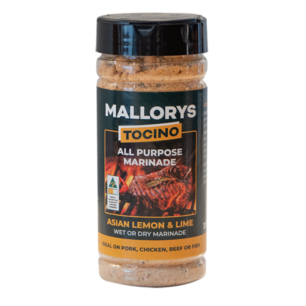 Mallorys Jerky Asian Lemon Lime Meat Rub 375g Zesty BBQ (for Human Consumption)