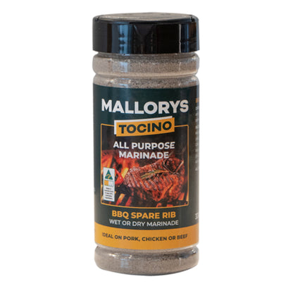 Mallorys Jerky BBQ Spare Rib Rub 330g Bold Smoky Marinade (for Human Consumption)