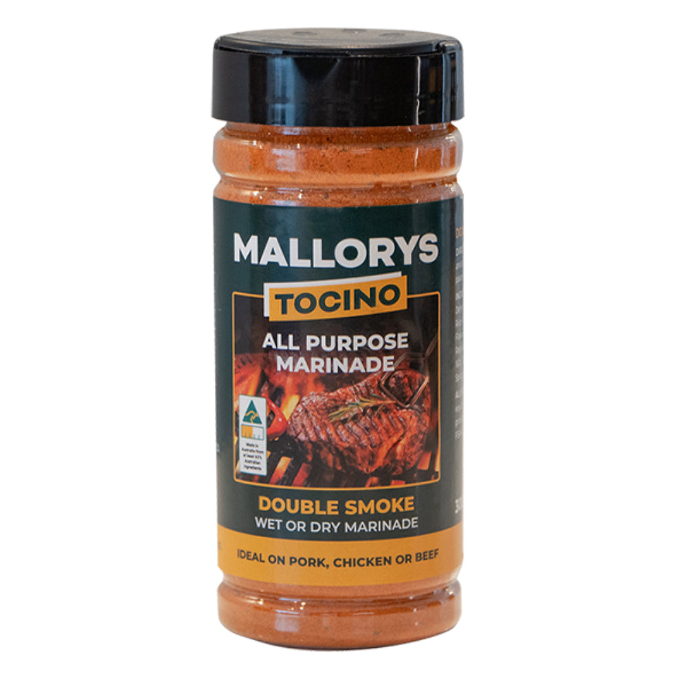 Mallorys Jerky Double Smoke BBQ Rub 300g Rich BBQ Flavour (for Human Consumption)
