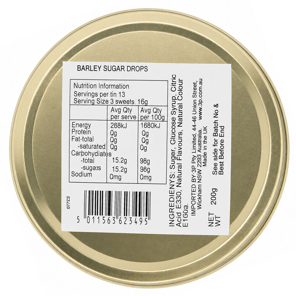 Simpkins Barley Sugar Drops 200g Tin Sweets Candy Lollies