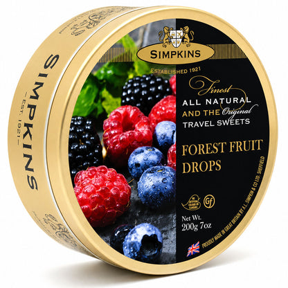 Simpkins Forest Fruit Drops 200g Tin Sweets Candy Lollies
