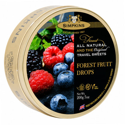 Simpkins Forest Fruit Drops 200g Tin Sweets Candy Lollies