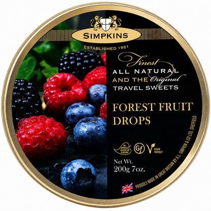 Simpkins Forest Fruit Drops 200g Tin Sweets Candy Lollies