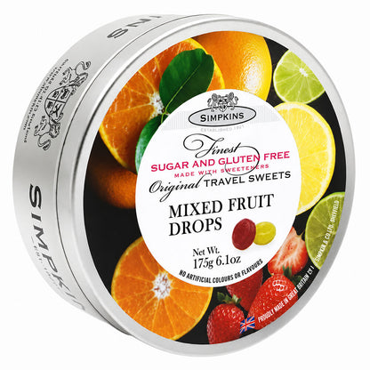 Simpkins Sugar Free Mixed Fruit Drops 150g Tin Sweets Candy Lollies
