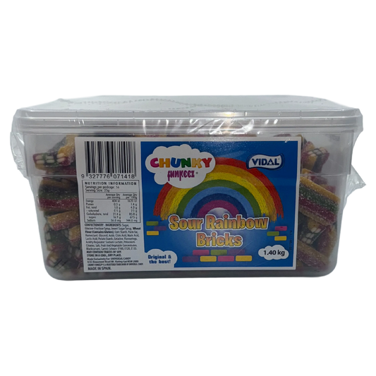 Vidal Chunky Sour Rainbow Bricks 1.4kg Bulk Candy
